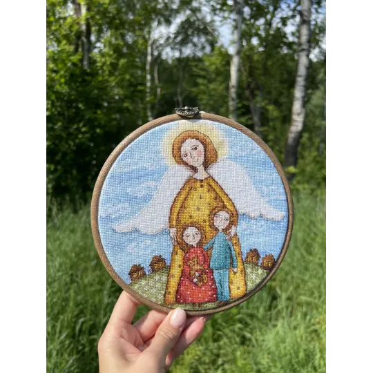 Kryželiu siuvinėjimo rinkinys "Vaikystės amuletas" 19 x 19 cm SANA-10