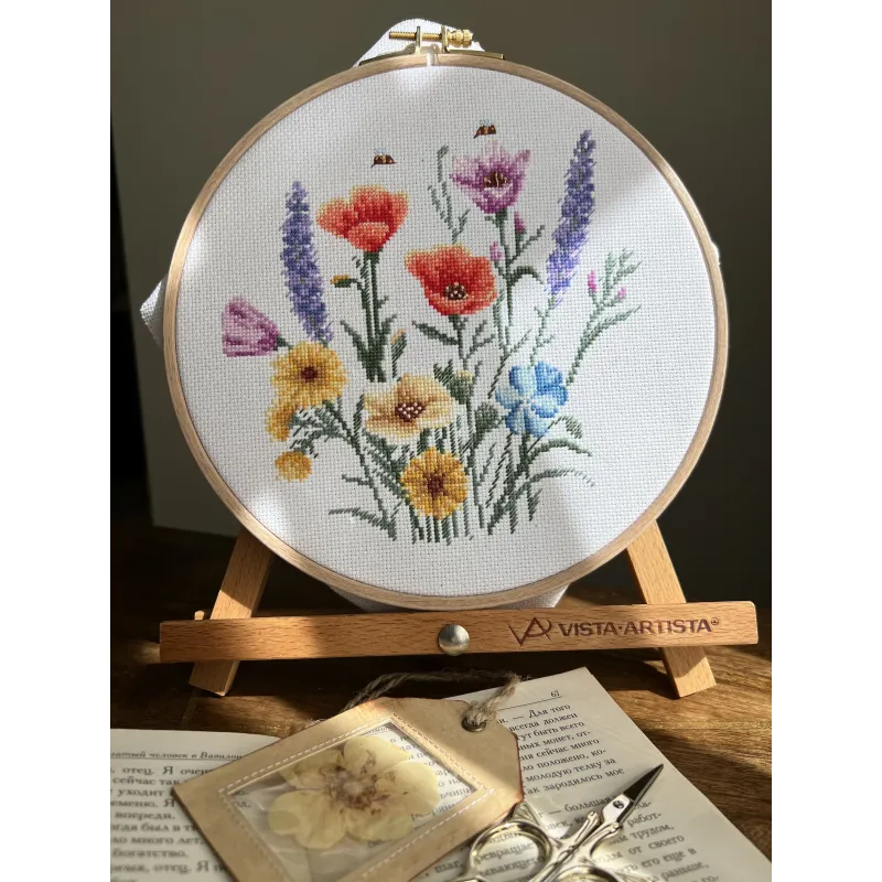 Kit de point de croix "Couleurs d'été" 17 x 17 cm SANK-70