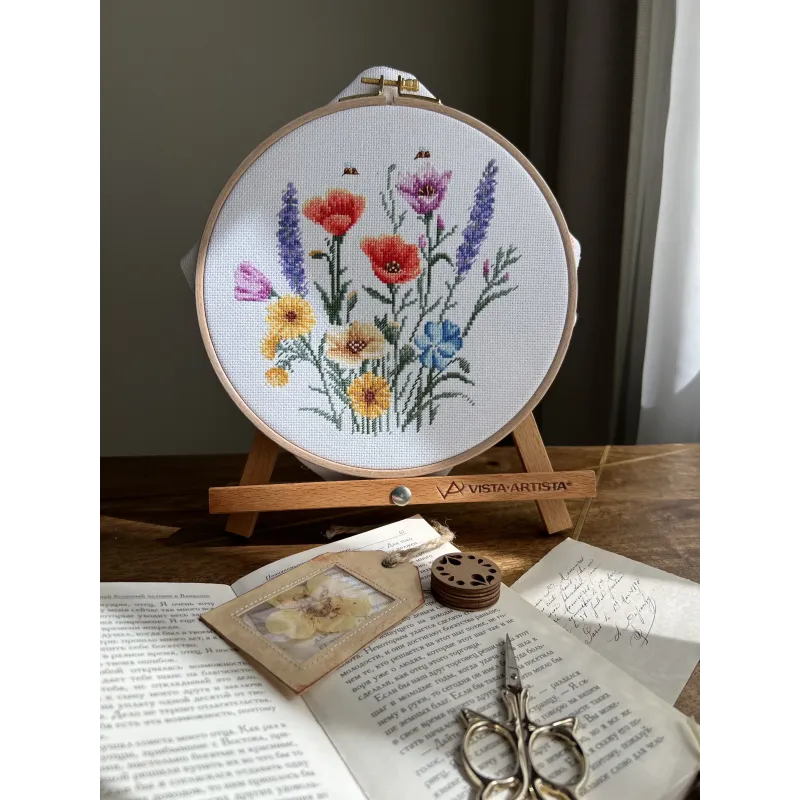 Kit de point de croix "Couleurs d'été" 17 x 17 cm SANK-70