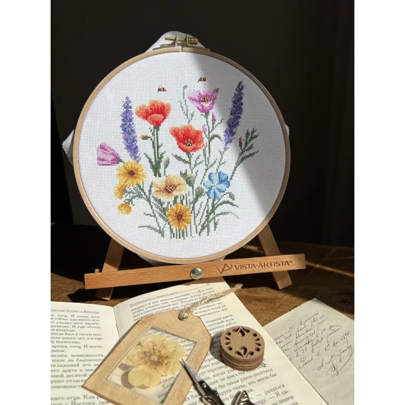 Kit de point de croix "Couleurs d'été" 17 x 17 cm SANK-70