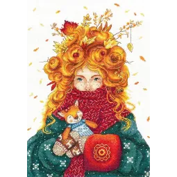 Kryželių siuvinėjimo rinkinys "Rudens siela" 22,5 x 31 cm SAND-45