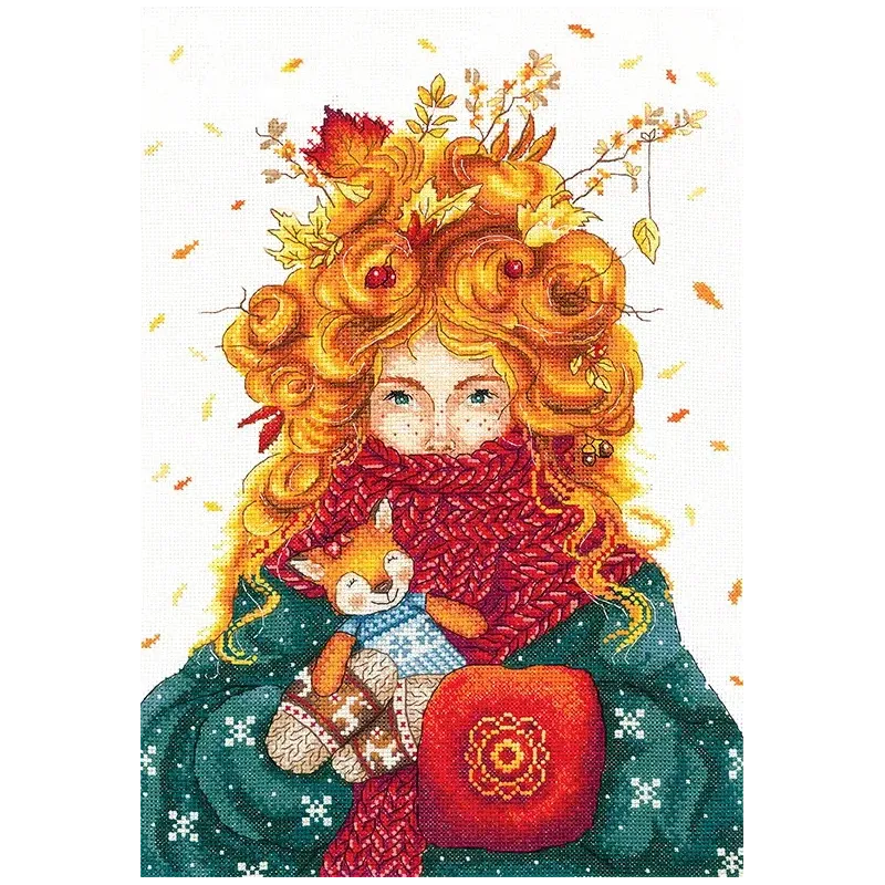 Kit de point de croix "Âme de l'automne" 22,5 х 31 cm SAND-45