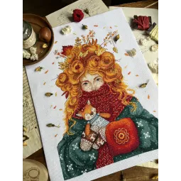 Kryželių siuvinėjimo rinkinys "Rudens siela" 22,5 x 31 cm SAND-45