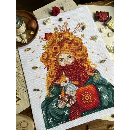 Kit de point de croix "Âme de l'automne" 22,5 х 31 cm SAND-45