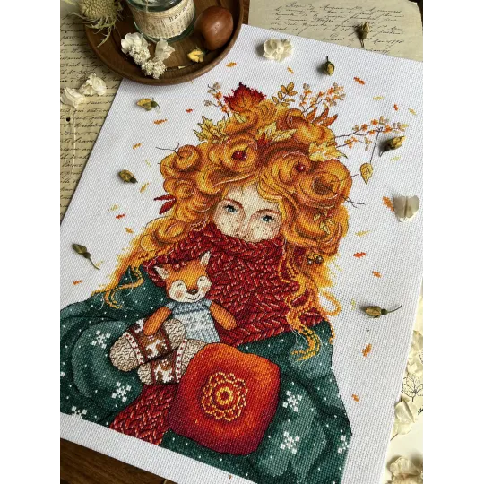 Kreuzstich-Set "Seele des Herbstes" 22,5 x 31 cm SAND-45