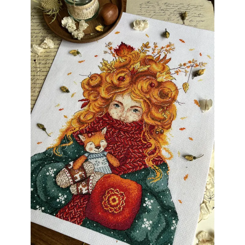 Kit de point de croix "Âme de l'automne" 22,5 х 31 cm SAND-45