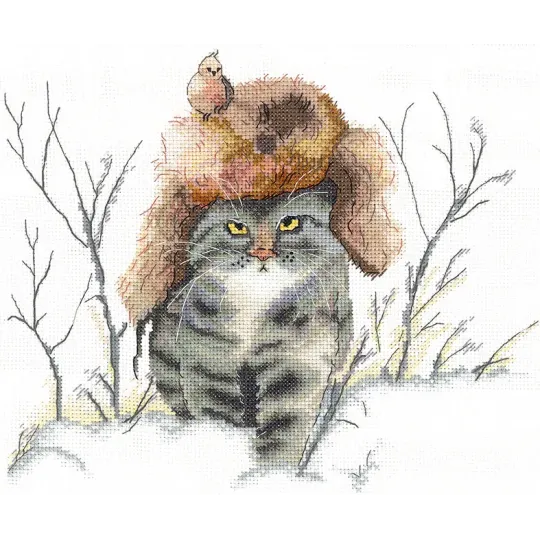 Kit de point de croix "Chasse du maître" 22,5 x 19 cm SANB-29