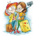 Kit de point de croix "Granny Travelers" 12 х 14 cm SANB-28