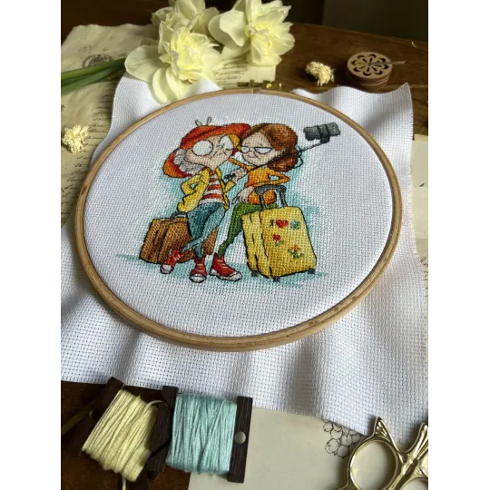 Kreuzstich-Set "Oma-Reisende" 12 х 14 cm SANB-28
