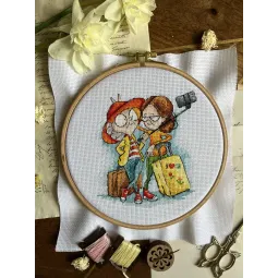Cross stitch kit "Granny Travelers" 12 х 14 cm SANB-28