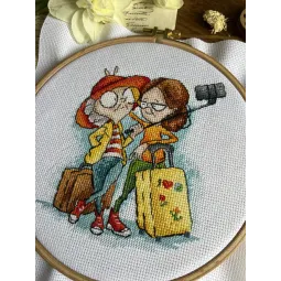 Cross stitch kit "Granny Travelers" 12 х 14 cm SANB-28