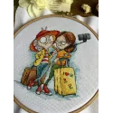 Kit de point de croix "Granny Travelers" 12 х 14 cm SANB-28