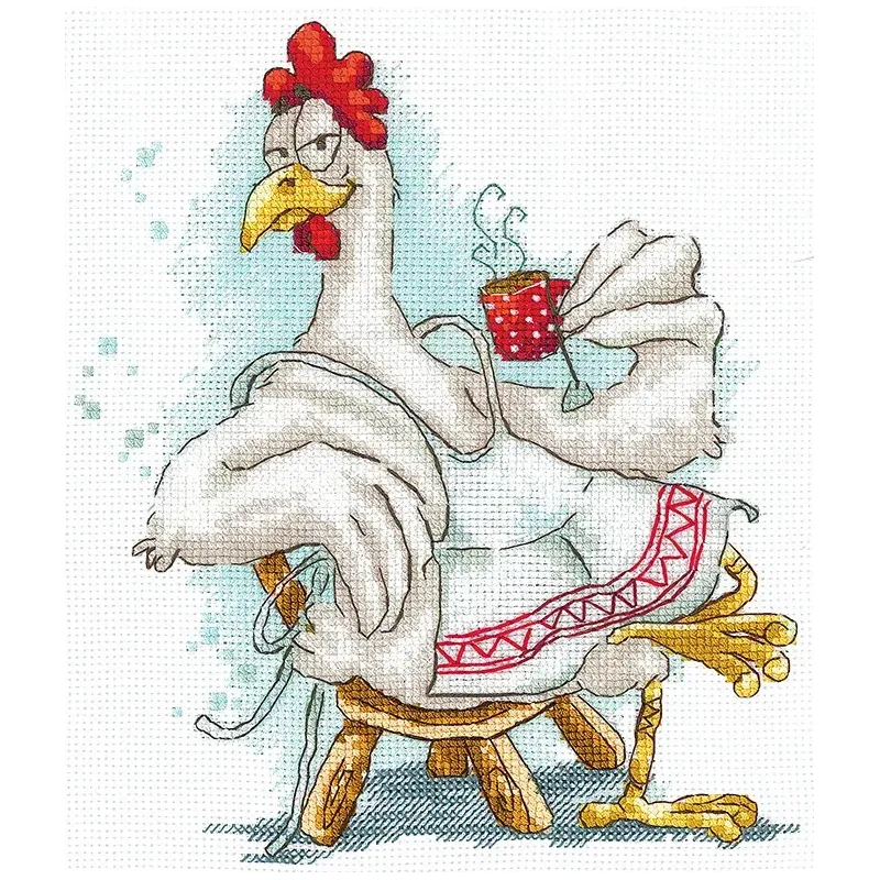 Набор для вышивания крестиком "Любитель чая" 15 х 17,5 см SANCH-12