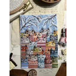 Kreuzstich-Set "Frühlingsstimmen" 15 x 21 cm SANG-11