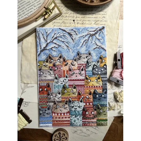 Kreuzstich-Set "Frühlingsstimmen" 15 x 21 cm SANG-11