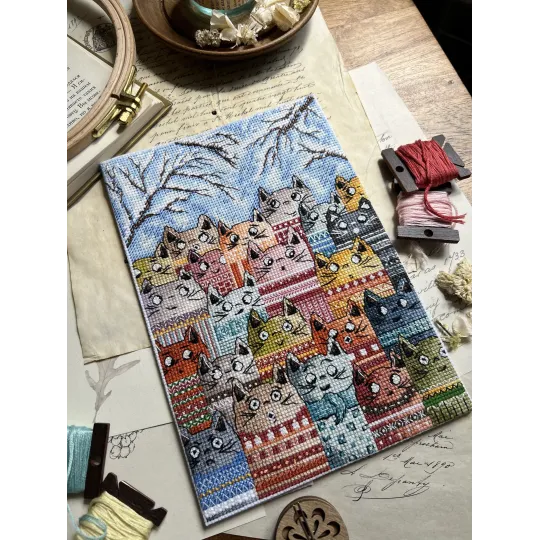 Kreuzstich-Set "Frühlingsstimmen" 15 x 21 cm SANG-11