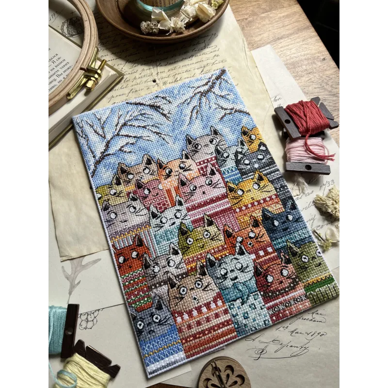 Kreuzstich-Set "Frühlingsstimmen" 15 x 21 cm SANG-11