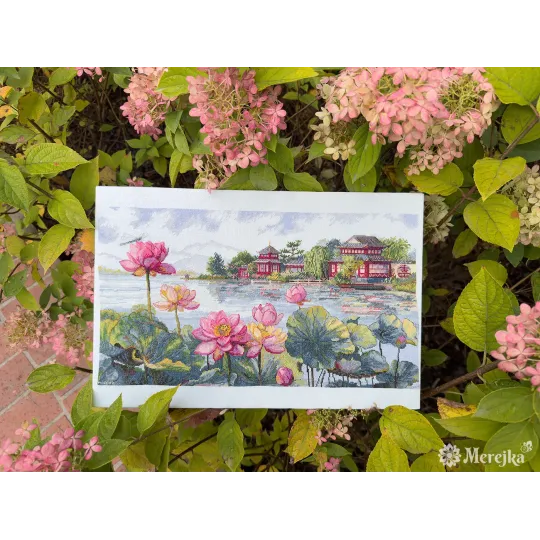 Kit de point de croix "Rêves de lotus" 24x44 SK281