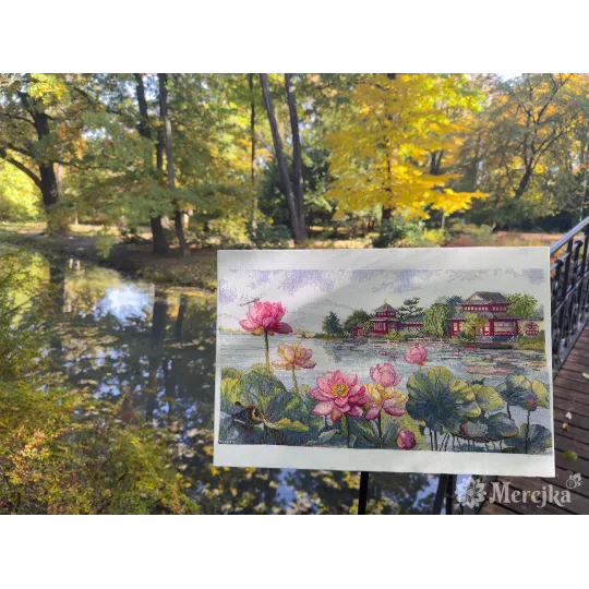 Kit de point de croix "Rêves de lotus" 24x44 SK281