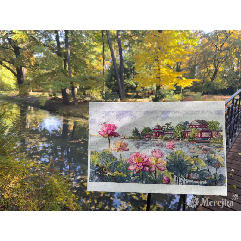 Kryželiu siuvinėjimo rinkinys "Lotus Dreams" 24x44 SK281