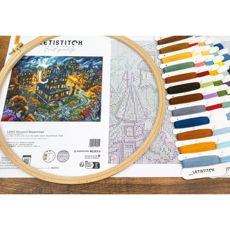 Kit de point de croix "Haunted Happenings" 38x31cm SLETIL9967