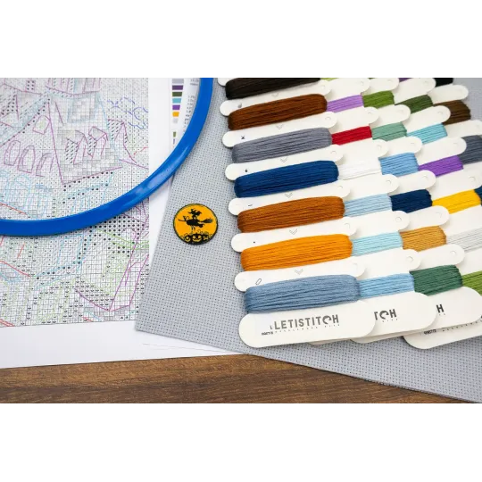Cross stitch kit "Haunted Happenings" 38x31cm SLETIL9967