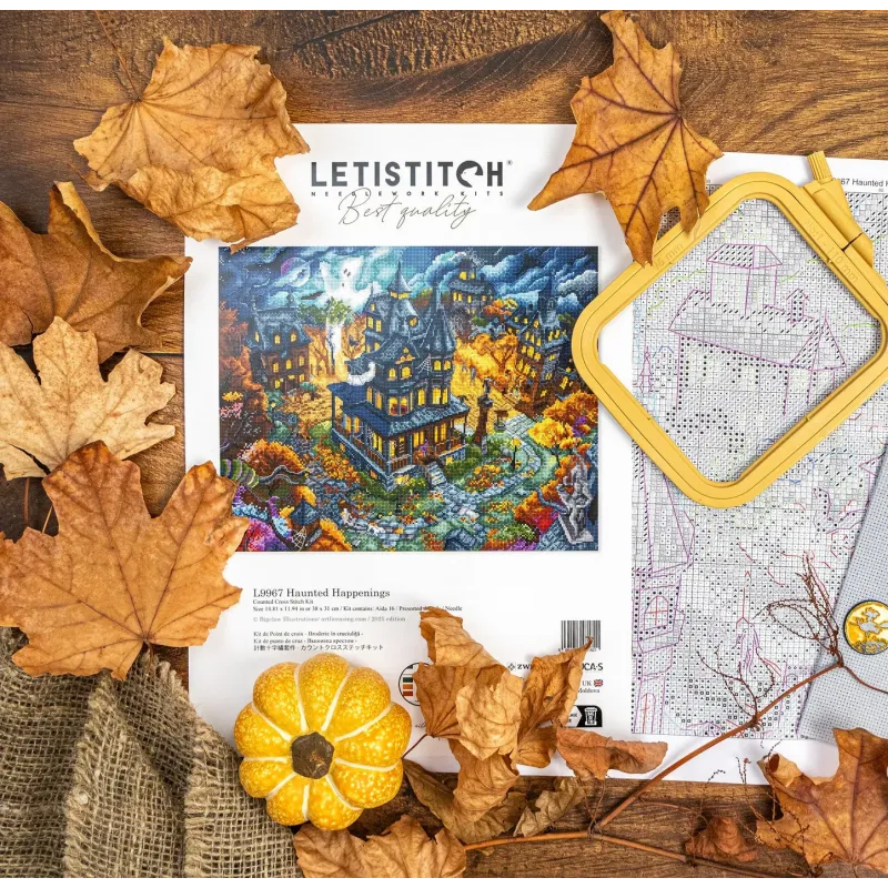 Cross stitch kit "Haunted Happenings" 38x31cm SLETIL9967