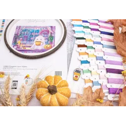 Cross stitch kit "Pumpkin Latte Nights" 20x17 cm SLETIL9962