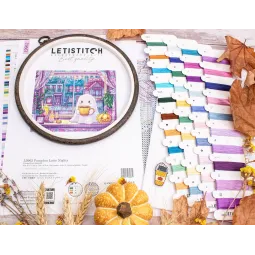 Cross stitch kit "Pumpkin Latte Nights" 20x17 cm SLETIL9962