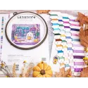 Cross stitch kit "Pumpkin Latte Nights" 20x17 cm SLETIL9962