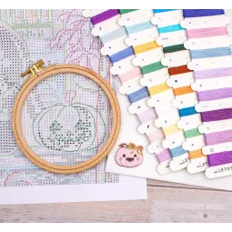 Cross stitch kit "Pumpkin Latte Nights" 20x17 cm SLETIL9962