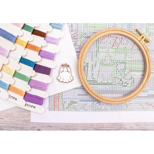 Cross stitch kit "Pumpkin Latte Nights" 20x17 cm SLETIL9962