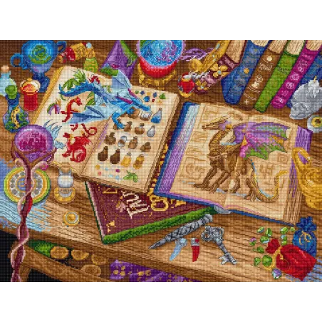 Cross stitch kit "Dragon Studies" 38x29 cm SLETIL9965