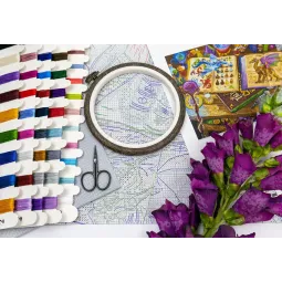 Kreuzstich-Set "Drachenstudien" 38x29 cm SLETIL9965