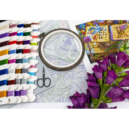 Cross stitch kit "Dragon Studies" 38x29 cm SLETIL9965