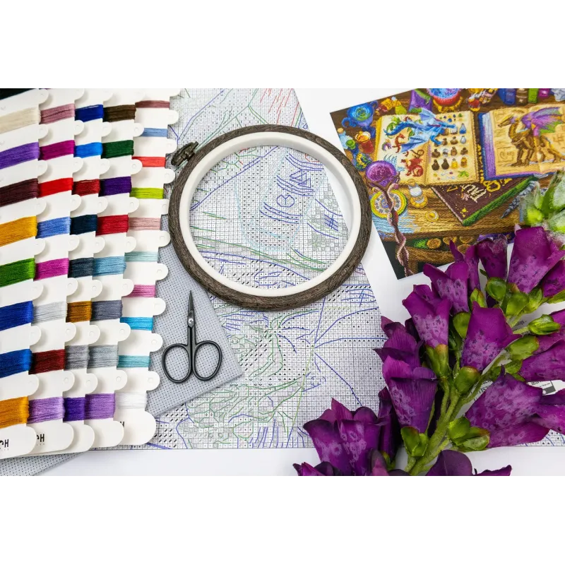 Cross stitch kit "Dragon Studies" 38x29 cm SLETIL9965