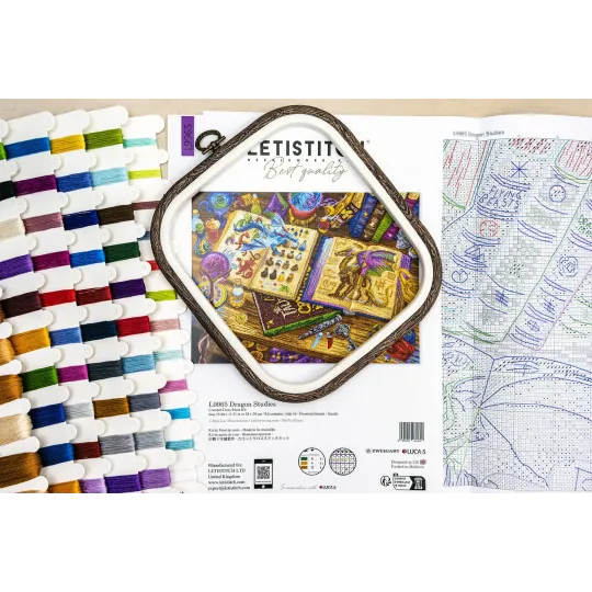 Kit de point de croix "Études de dragons" 38x29 cm SLETIL9965