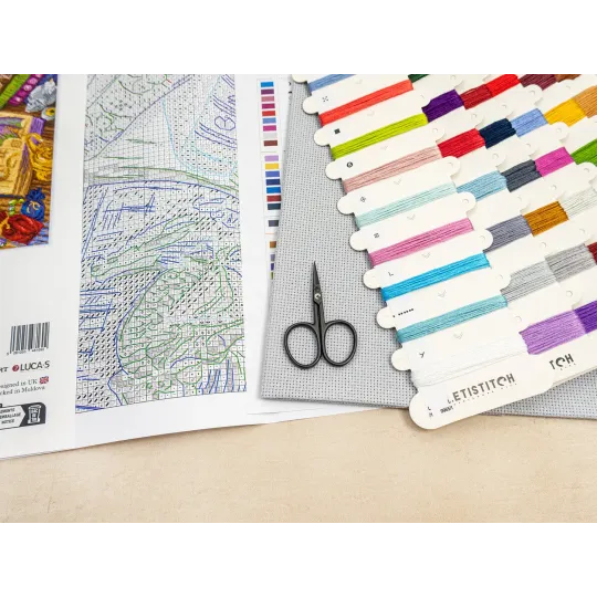 Siuvinėjimo kryželiu rinkinys "Drakonų studijos" 38x29 cm SLETIL9965