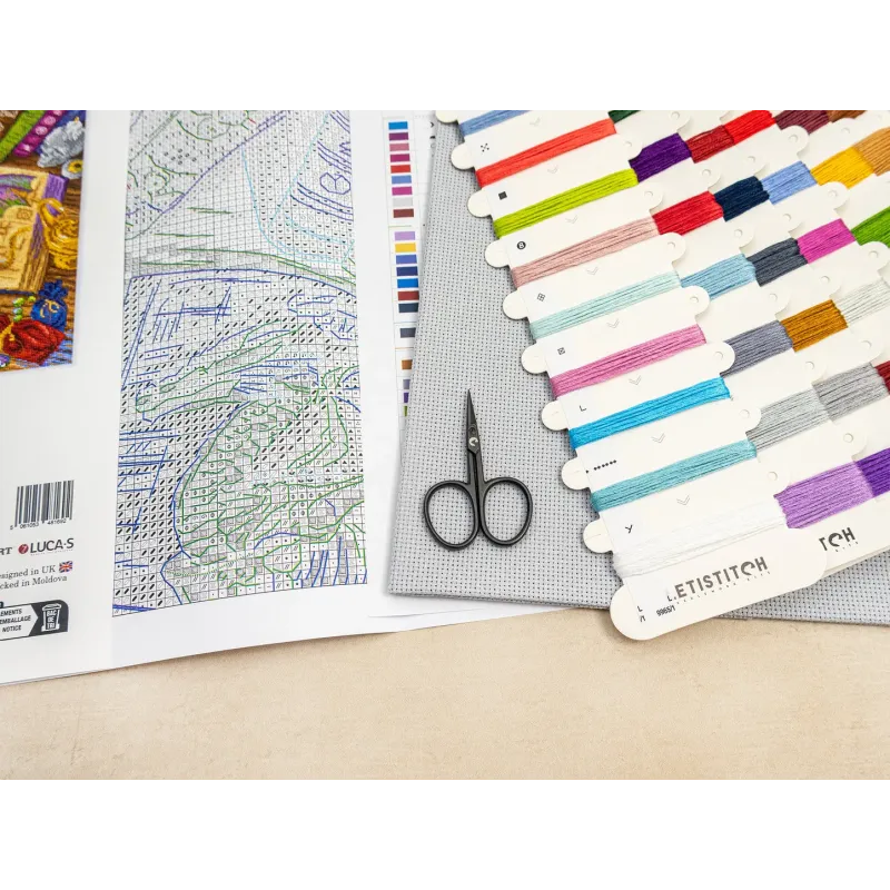 Kreuzstich-Set "Drachenstudien" 38x29 cm SLETIL9965