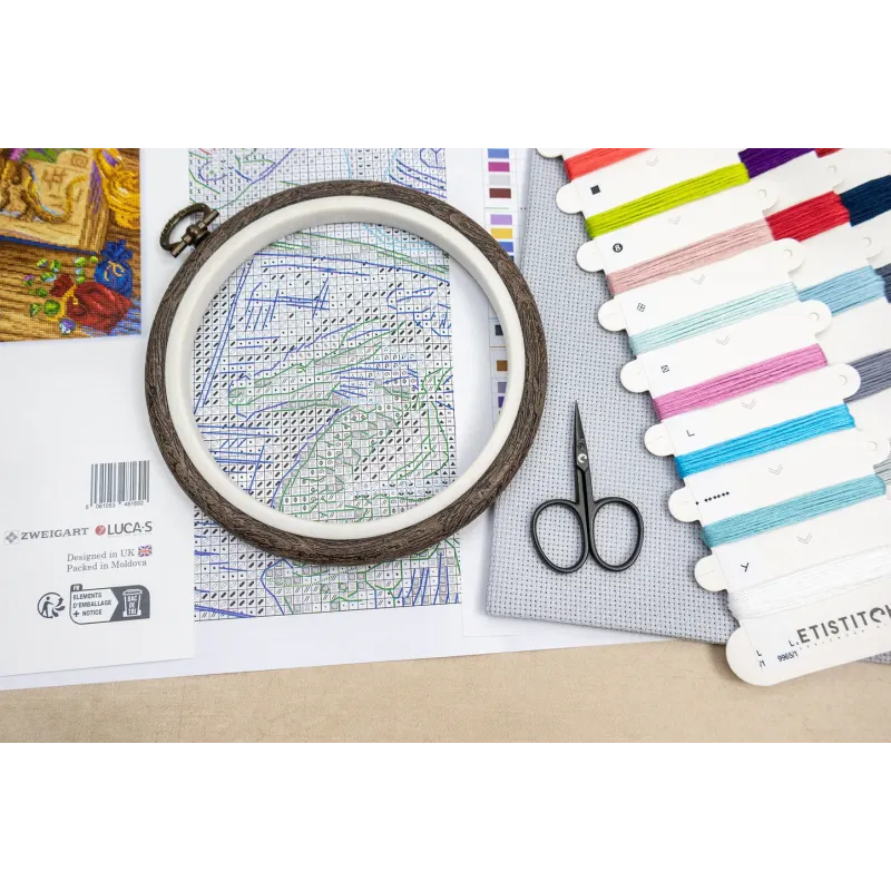 Kreuzstich-Set "Drachenstudien" 38x29 cm SLETIL9965