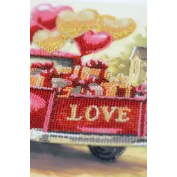 Kit de broderie de perles de taille moyenne "Gift Love" 20x20 cm AAMB-132