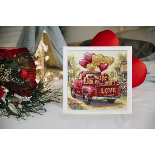 Mid-sized bead embroidery kit "Gift Love" 20x20 cm AAMB-132