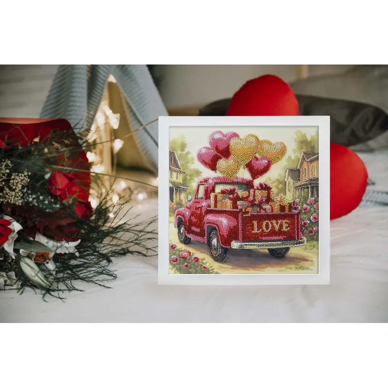 Mid-sized bead embroidery kit "Gift Love" 20x20 cm AAMB-132
