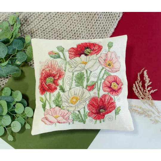 Kreuzstich-Set "Wenn Mohnblumen blühen" 30x30 cm AAHP-022