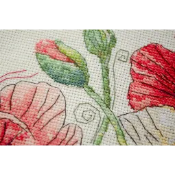 Набор для вышивания крестиком "Когда цветут маки" 30x30 см AAHP-022