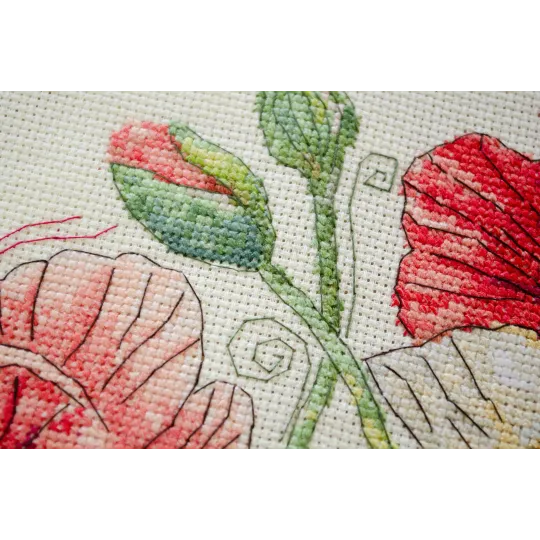 Kit de point de croix "When Poppies Blomm" 30x30 cm AAHP-022