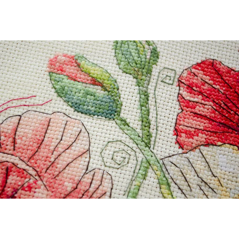 Kreuzstich-Set "Wenn Mohnblumen blühen" 30x30 cm AAHP-022