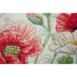 Kit de point de croix "When Poppies Blomm" 30x30 cm AAHP-022
