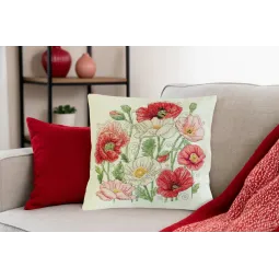 Kit de point de croix "When Poppies Blomm" 30x30 cm AAHP-022