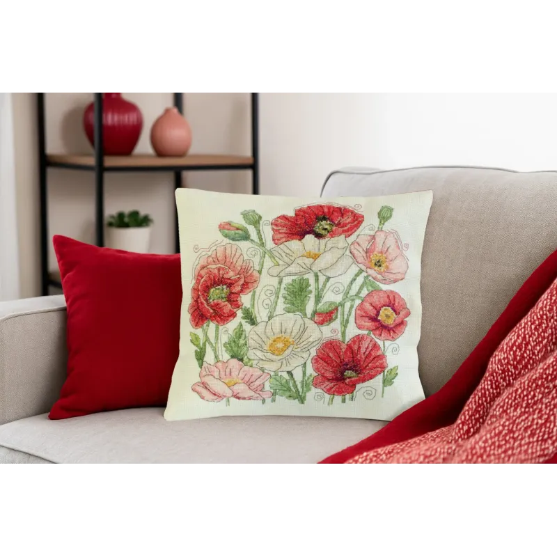Cross-stitch kit "When Poppies Blomm" 30x30 cm AAHP-022